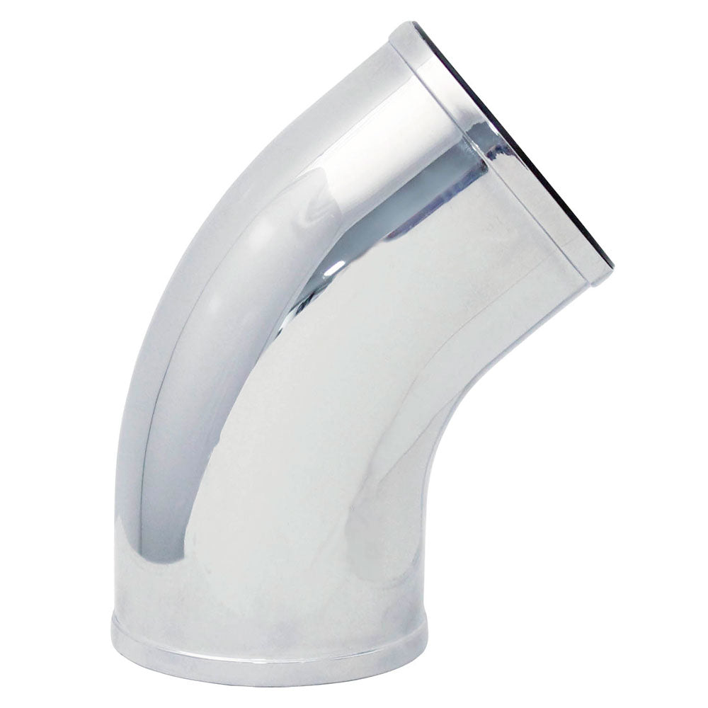 Universal-Intake-Elbow-Tube-(Abs)-3In.-Od--45-Degree---Chrome