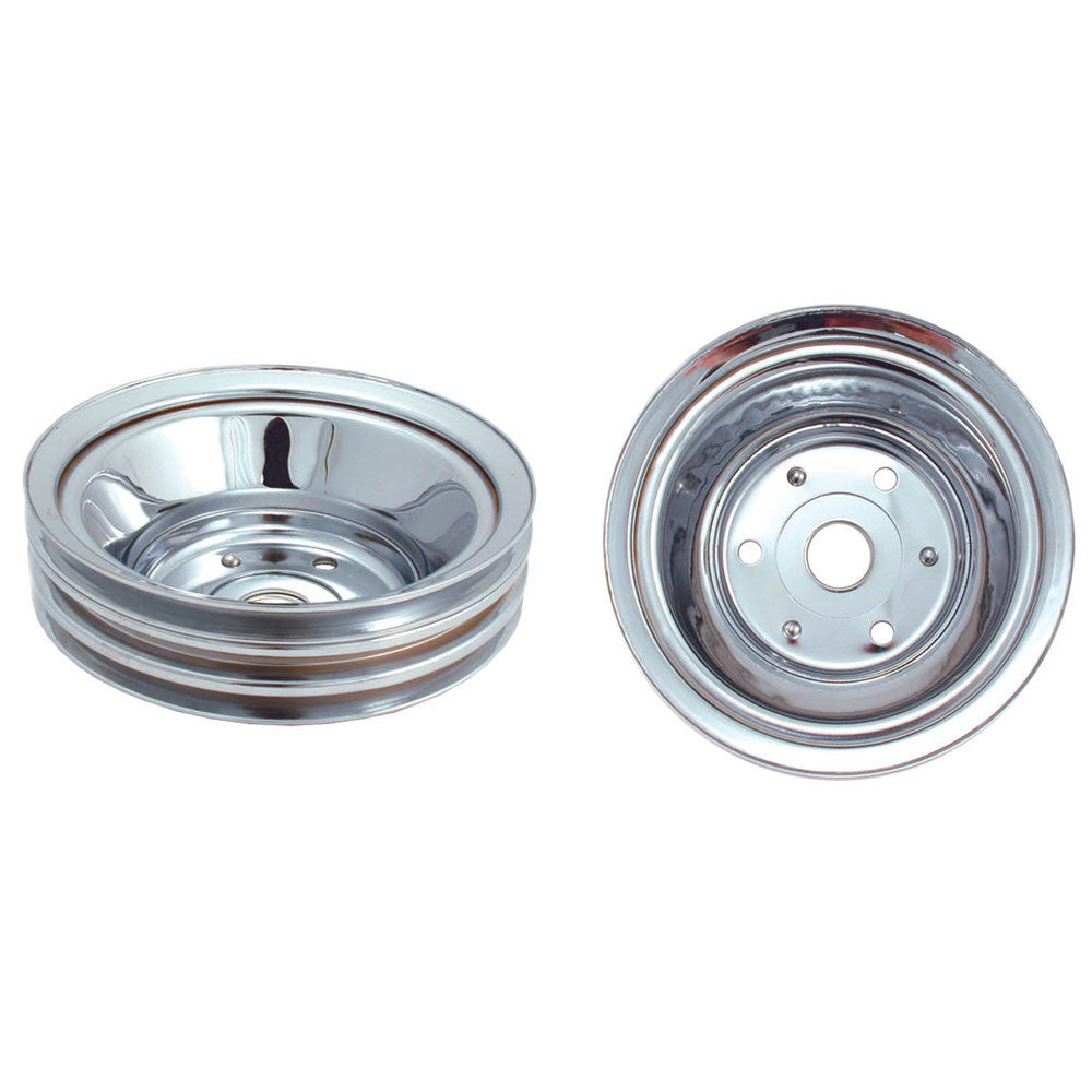 SPECTRE 4448 SBC LWP Lower Pulley Triple Groove Chrome