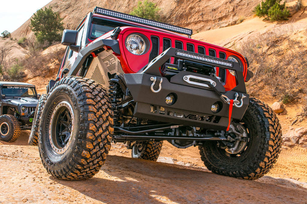 DV8 Offroad SPJL-01 Front Sway Bar Disconnect Skid Plate for Select Jeep Wrangler