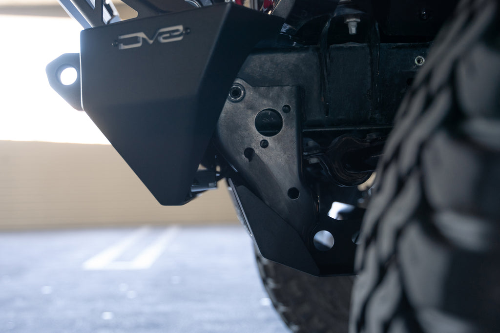 DV8 Offroad SPJL-02 JL/JT Front Bumper Sway-Bar Disconnect Motor Skid Plate