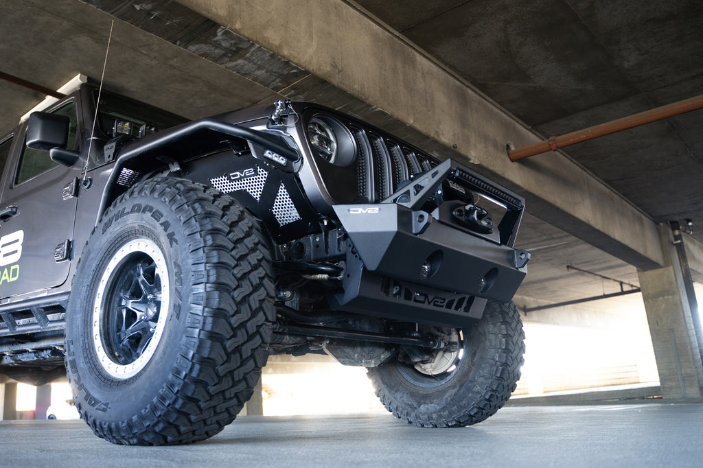 DV8 Offroad SPJL-02 JL/JT Front Bumper Sway-Bar Disconnect Motor Skid Plate
