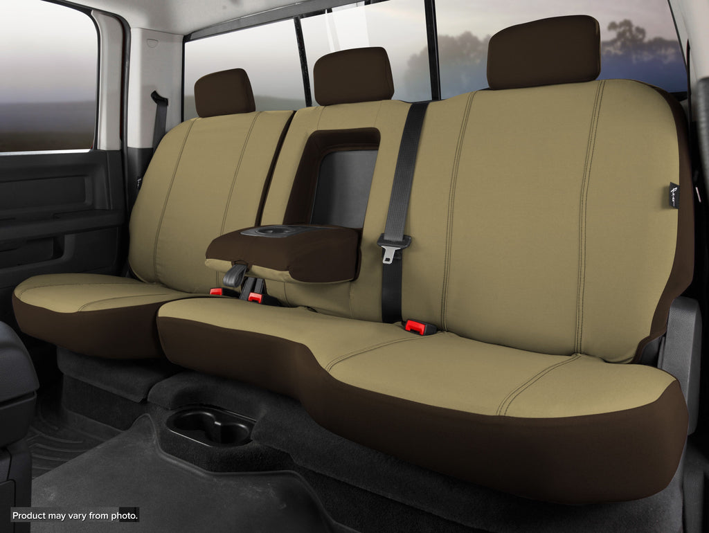 FIA SP82-39 TAUPE SP80 Series - Seat Protector Poly-Cotton Custom Fit Rear Seat Cover - Taupe for Select Ford F-150, Ford F-250 Super Duty, Ford F-350 Super Duty, Ford F-450 Super Duty, Ford F-550 Super Duty