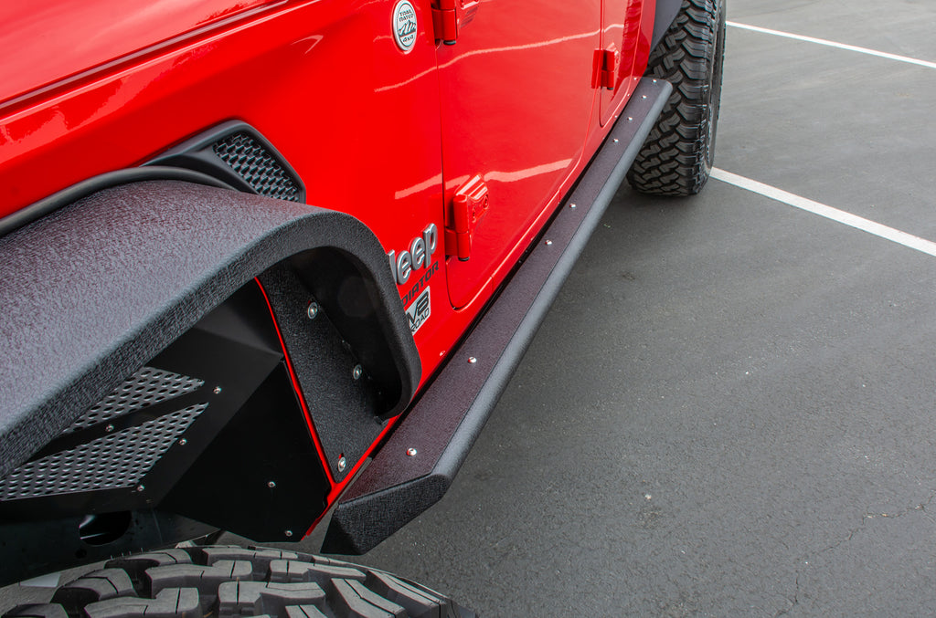 DV8 Offroad SRGL-02 Rock Slider with Step; Pair for Select Jeep Gladiator