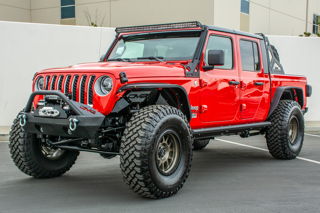 DV8 Offroad SRGL-02 Rock Slider with Step; Pair for Select Jeep Gladiator