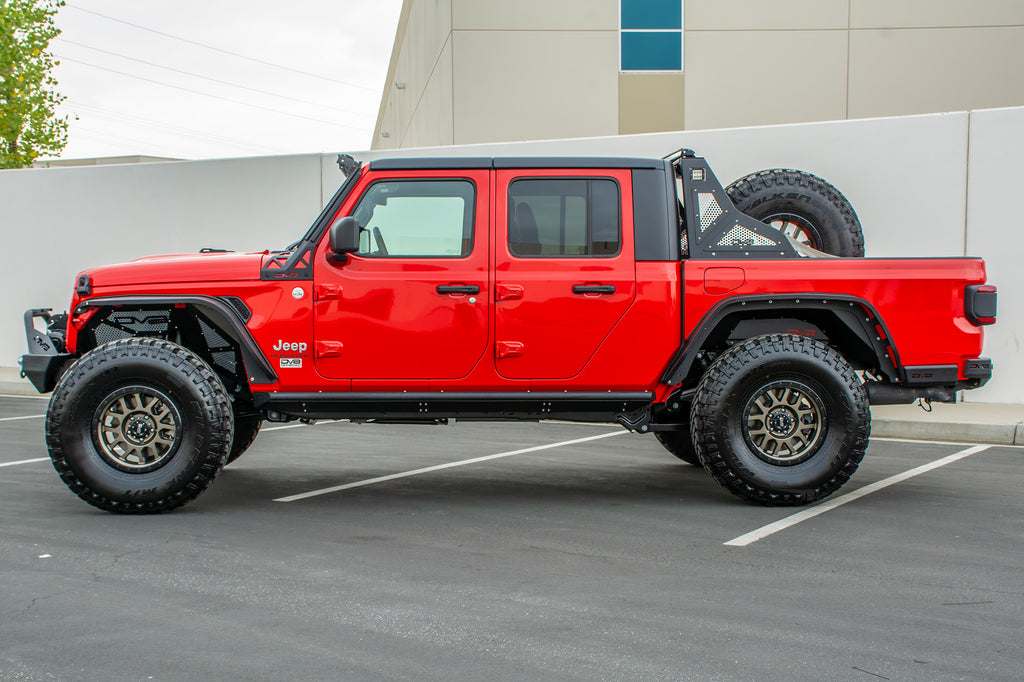 DV8 Offroad SRGL-02 Rock Slider with Step; Pair for Select Jeep Gladiator
