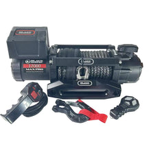 Load image into Gallery viewer, Black Horse Off Road SRW12000 12K Synthetic Rope Winch for Select Chevrolet Avalanche 1500, Chevrolet Silverado 1500, Chevrolet Silverado HD, Chevrolet Silverado HD, Dodge Ram 1500, Dodge Ram 2500, Dodge Ram 3500, Ford F-150, Ford F-250 Super Duty, Ford