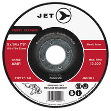 Load image into Gallery viewer, JET 500712 4 x 1/4 x 5/8 A24R Power Abrasive T27 Grinding Wheel