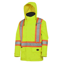 Load image into Gallery viewer, Pioneer V1090160-XL Hi-Vis 150D Lightweight Waterproof Safety Jacket - Detachable Hood - Hi-Vis Yellow/Green - XL