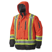 Load image into Gallery viewer, Pioneer V1130150-XS Hi-Vis Premium Safety Jacket - Waterproof/Breathable - Detachable Hood - Hi-Vis Orange - XS