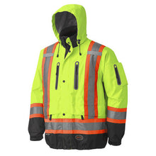 Load image into Gallery viewer, Pioneer _NOT_FOUND Hi-Vis Premium Safety Jacket - Waterproof/Breathable - Detachable Hood - Hi-Vis Yellow/Green