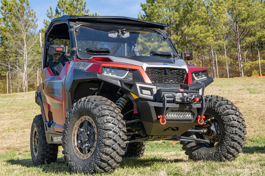 Fab Fours SXFB-1250-B SXS Winch Bumper for Select Polaris General 1000, Polaris General Deluxe, Polaris General Deluxe Ride Command Edition, Polaris General EPS, Polaris General EPS Deluxe, Polaris General EPS Hunter Edition, Polaris General EPS Limited