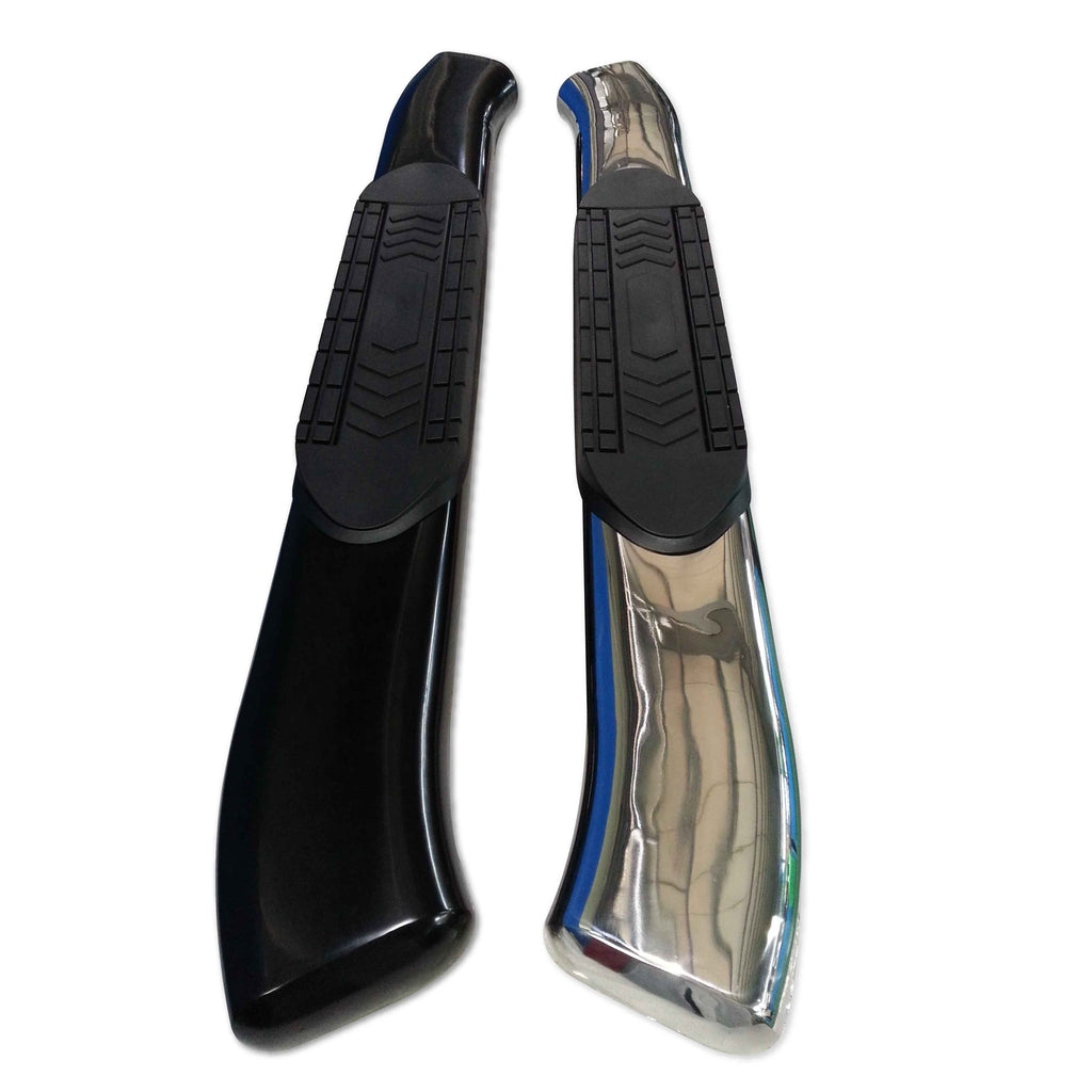 Sample-Of-6-In-Oval-Bent-Pol-Stain-Steel-And-Black-Side-Bars-And-Display-Rack