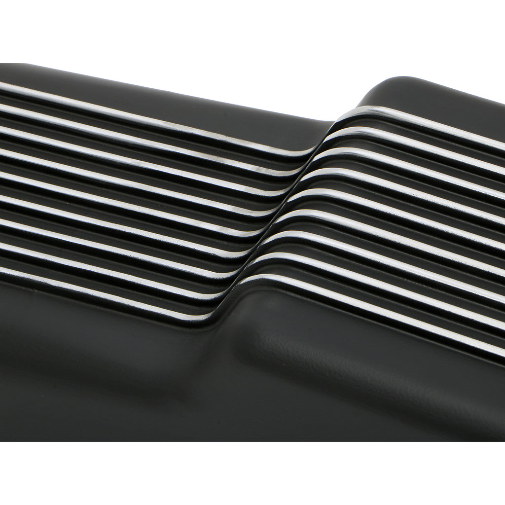 Sb-Chevy-283-350-(55-79)-Finned-Aluminum-Engine-Oil-Pan--Black-Finish