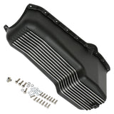 Trans-Dapt 7424 SB CHEVY 283-350 ('55-79) FINNED ALUMINUM ENGINE OIL PAN- BLACK FINISH