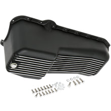 Load image into Gallery viewer, Sb-Chevy-305-350-(80-85)-Finned-Aluminum-Engine-Oil-Pan--Black-Finish
