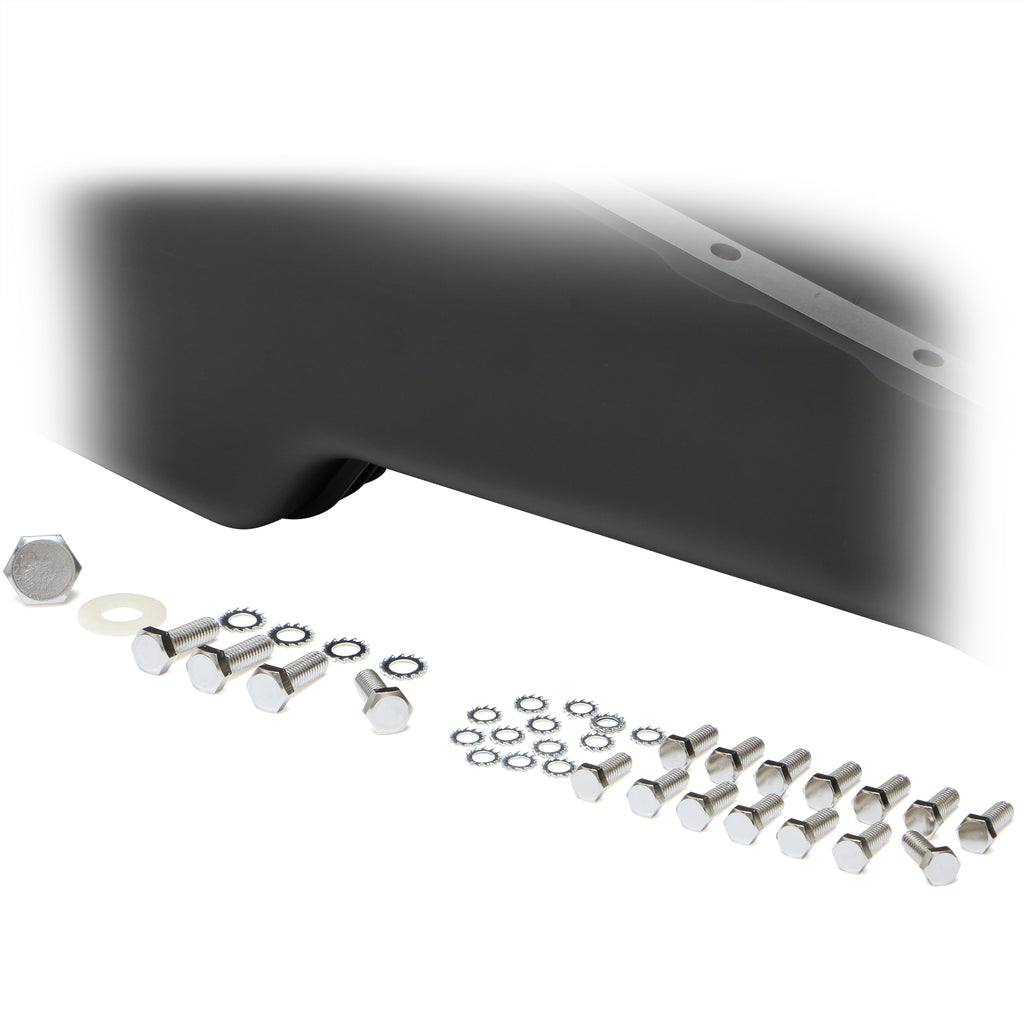 Sb-Chevy-305-350-(80-85)-Finned-Aluminum-Engine-Oil-Pan--Black-Finish