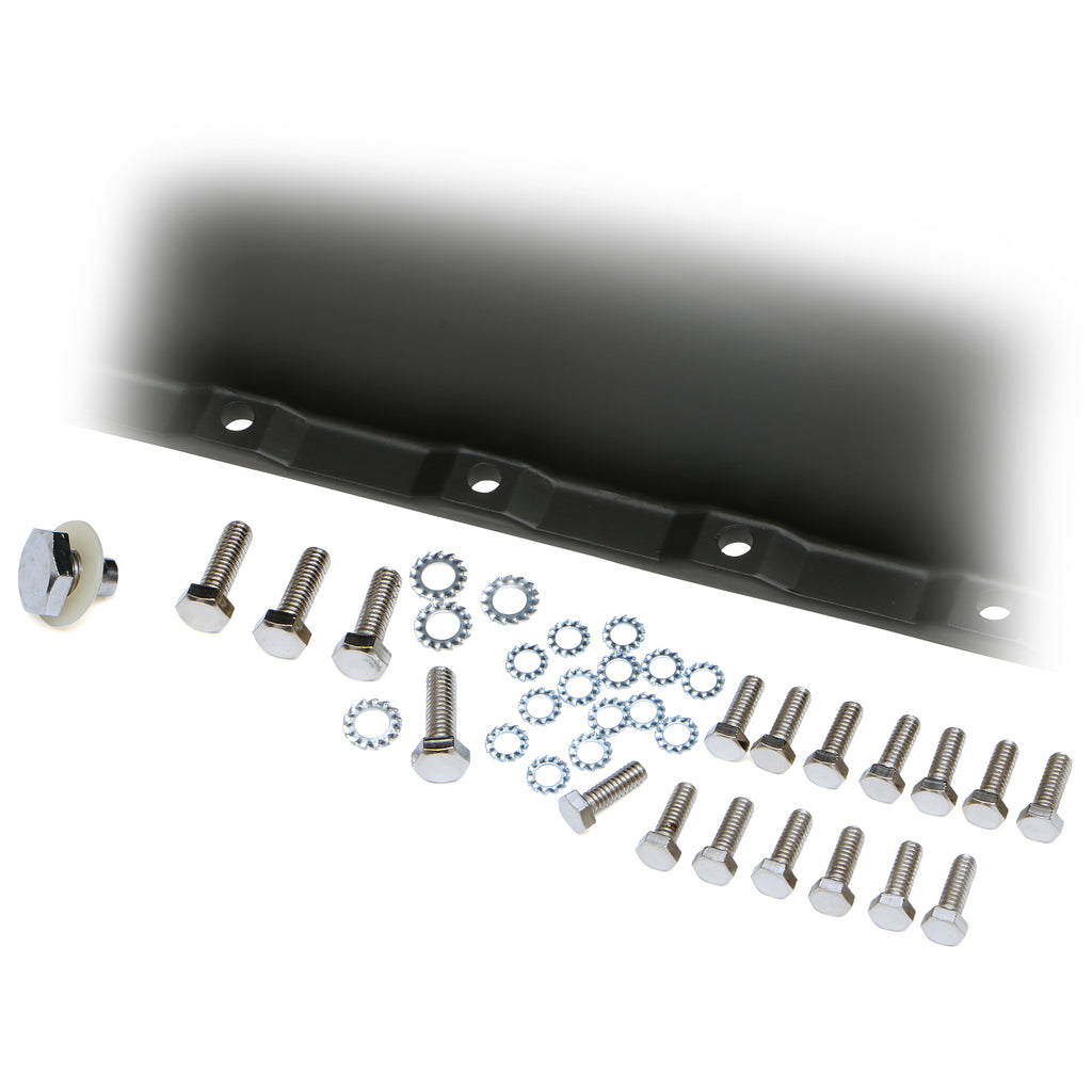 Sb-Chevy-305-350-(86-00)-Finned-Aluminum-Engine-Oil-Pan--Black-Finish