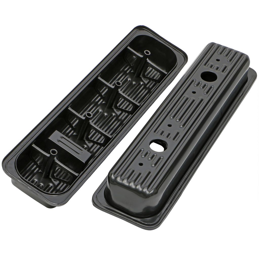 Sb-Chevy-5.0-5.7L-Steel-Valve-Covers-(Trucks-Only)--Black-Finish