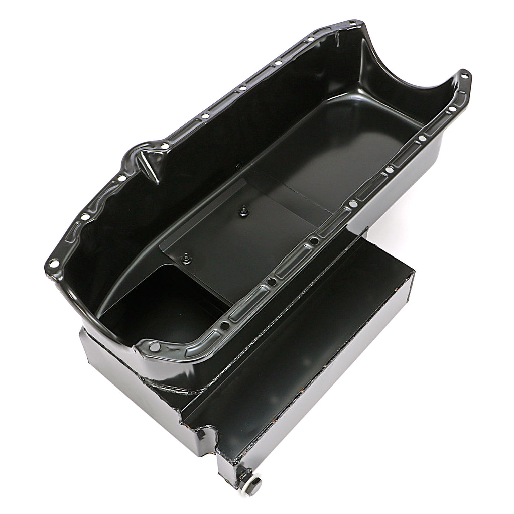 Sb-Chevy-(55-79)-Claimer-Oil-Pan-283-400-8Qt-Drivers-Side-Dipstick--Black