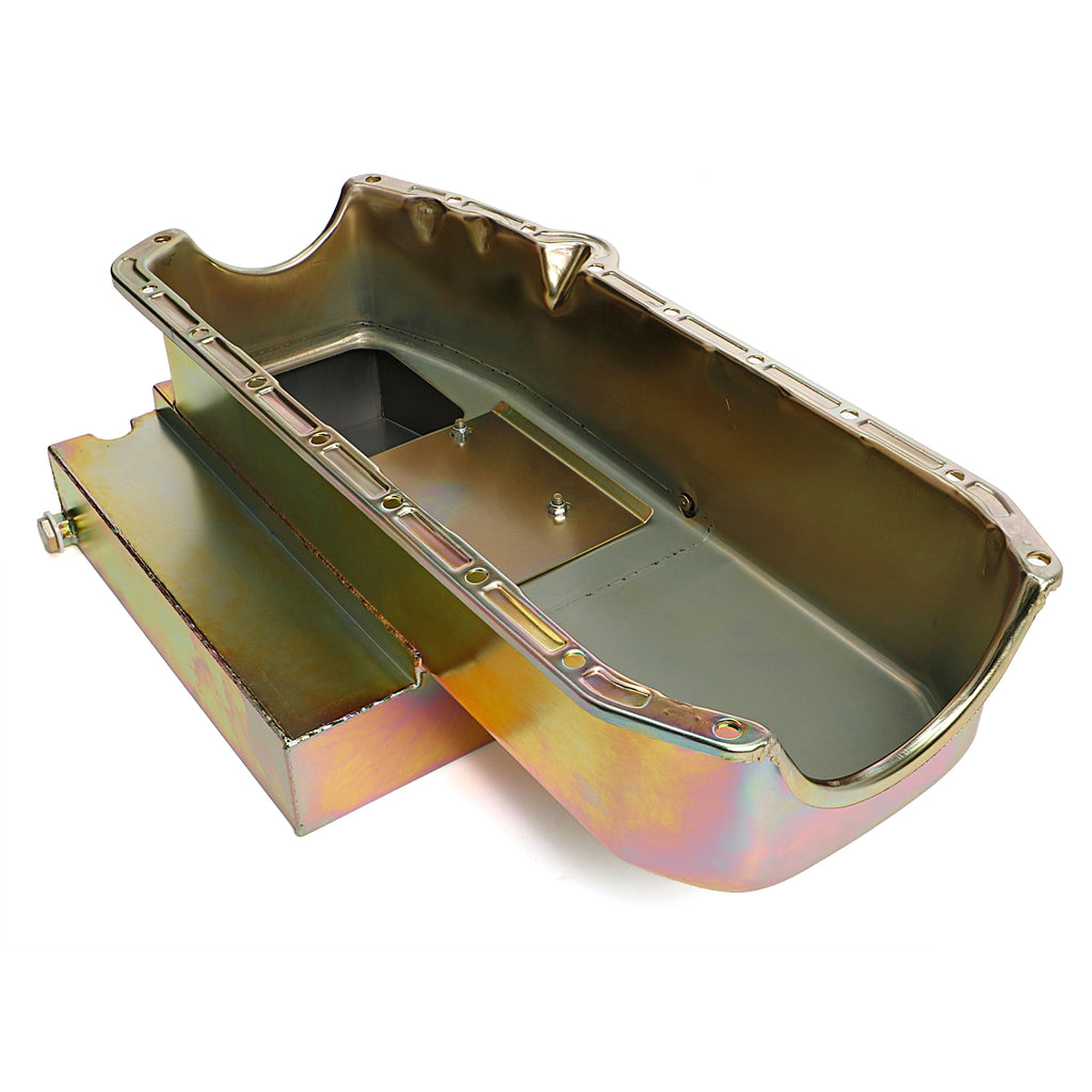 Sb-Chevy-(55-79)-Claimer-Oil-Pan-283-400;-8Qt;-Drivers-Side-Dipstick--Zinc