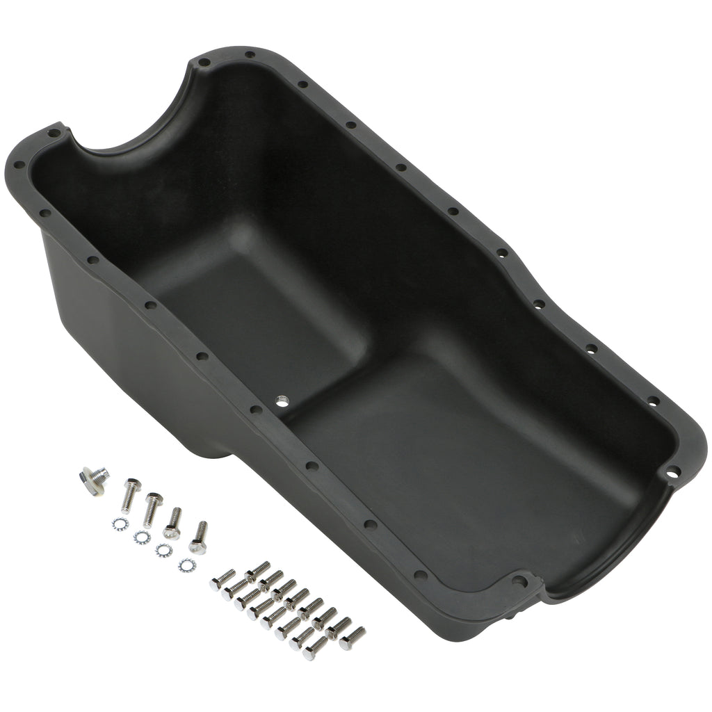 Sb-Ford-260-302W-(62-82)-Finned-Aluminum-Engine-Oil-Pan--Black-Finish