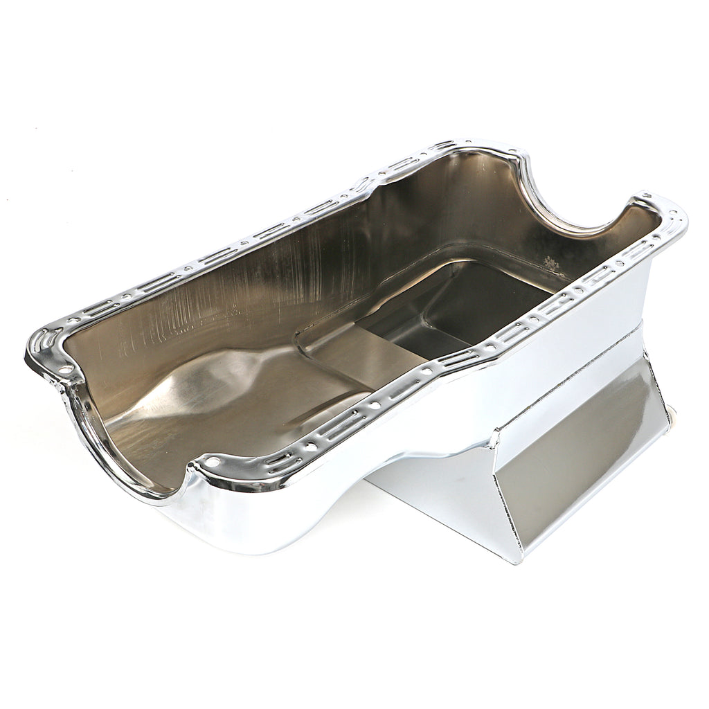 Sb-Ford-Oil-Pan-1965-1987-260-289-302-7Qt-Front-Sump-Chrome