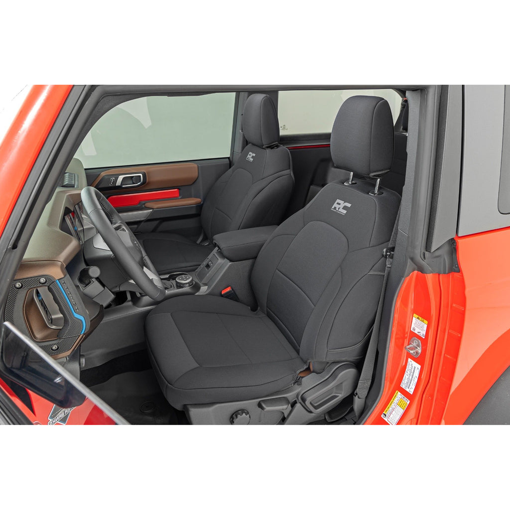 Seat-Covers-Bucket-Seats-Front-Row-And-Rear-Row-Ford-Bronco-2-Door-(21-23)-Rough-Country