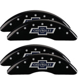MGP 14258SBANBK Set of 4: Black finish, Silver 100 Anniversary Chevrolet