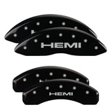 MGP 12088SHEMBK Set of 4: Black finish, Silver Hemi