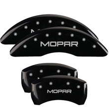 Load image into Gallery viewer, Set-Of-4-Caliper-Covers-Engraved-Front-And-Rear-Mopar-Black-Powder-Coat-Finis