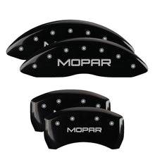 Load image into Gallery viewer, Set-Of-4-Caliper-Covers-Engraved-Front-And-Rear-Mopar-Black-Powder-Coat-Finis