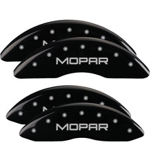 Load image into Gallery viewer, Set-Of-4-Caliper-Covers-Engraved-Front-And-Rear-Mopar-Black-Powder-Coat-Finis