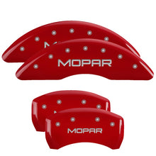 Load image into Gallery viewer, Set-Of-4-Caliper-Covers-Engraved-Front-And-Rear-Mopar-Red-Powder-Coat-Finish