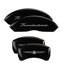 Load image into Gallery viewer, Set-Of-4-Caliper-Covers-Front-Thunderbird-Rear-Thunderbird-Emblem-Black-Silver-Characters