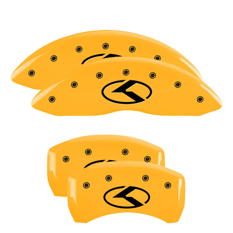 Set-Of-4-Yellow-Finish,-Black-Kia-Logo-(Circle-K)
