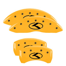 Load image into Gallery viewer, Set-Of-4-Yellow-Finish,-Black-Kia-Logo-(Circle-K)