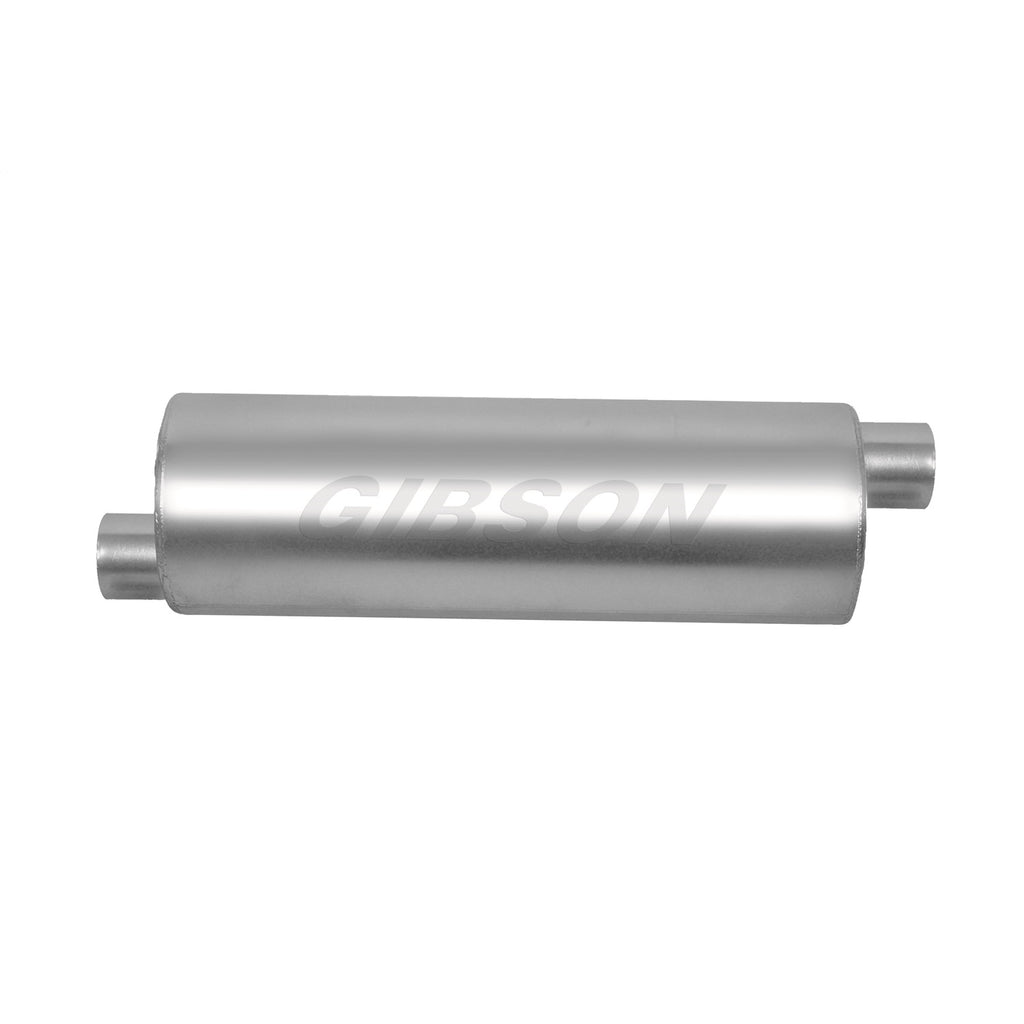 Sft-Superflow-OffsetOffset-Round-Muffler---6X19in2.25In-Inlet2.25In-Outlet---Stainless