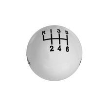 Load image into Gallery viewer, Shftr-Knob-White-6-Spd-(38-16)-Logo