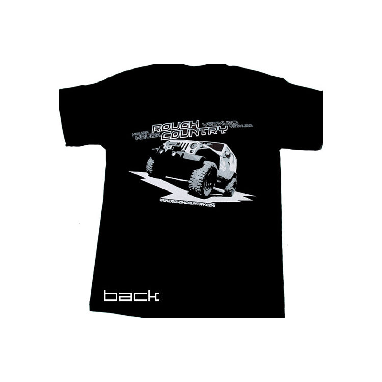 Short-Sleeve-T-100-Percent-Preshrunk-Cotton-Front--Vertical-Logo-Back-Jeep-Design-Size-Medium-Color-Black