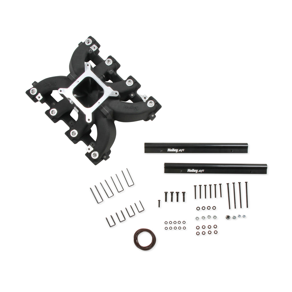 Single-Plane-Efi--Split-Design-Race-Intake-Manifold--Gm-Ls3L92--Black