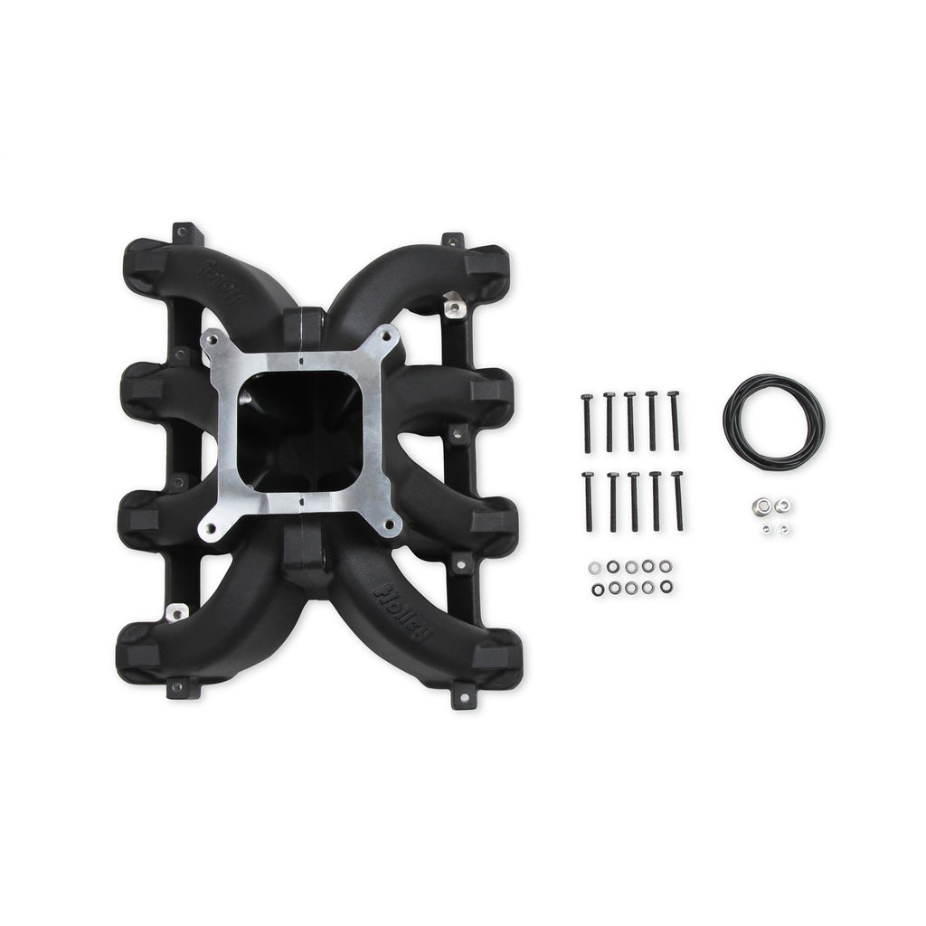 Single-Plane-Split-Design-Race-Intake-Manifold--Gm-Ls1Ls2Ls6--Black