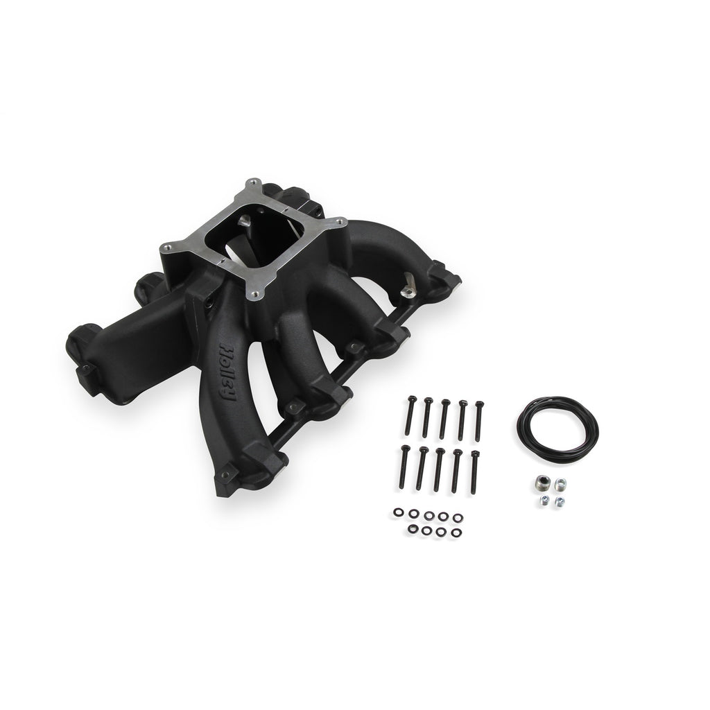 Single-Plane-Split-Design-Race-Intake-Manifold--Gm-Ls1Ls2Ls6--Black