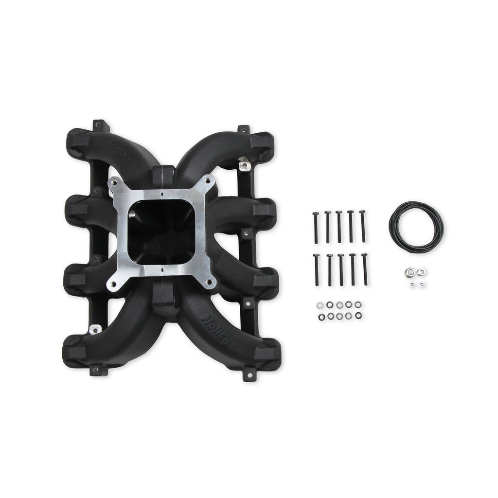 Single-Plane-Split-Design-Race-Intake-Manifold--Gm-Ls1Ls2Ls6--Black