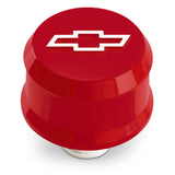 Proform 141-863 Slant-Edge Aluminum Breather Cap; Raised Bowtie Emblem; Push-In; Red