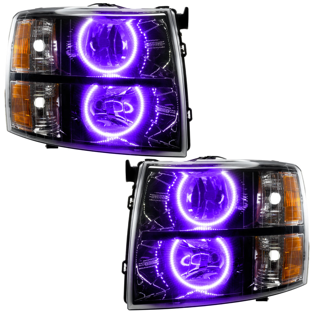 Smd-Pre-Assembled-Headlights,-Black,-Round-Style,-UvPurple