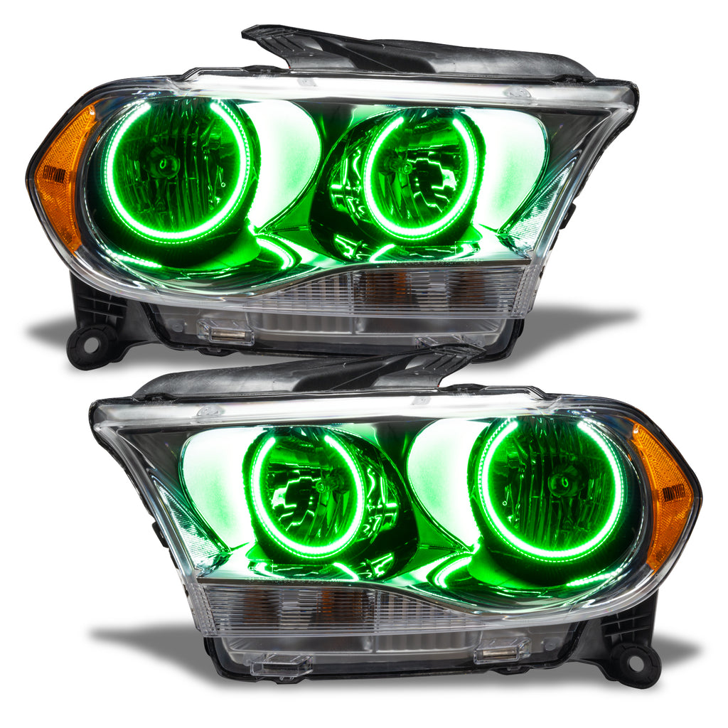 Smd-Pre-Assembled-Headlights,-Halogen,-Chrome-Bezel,-Green