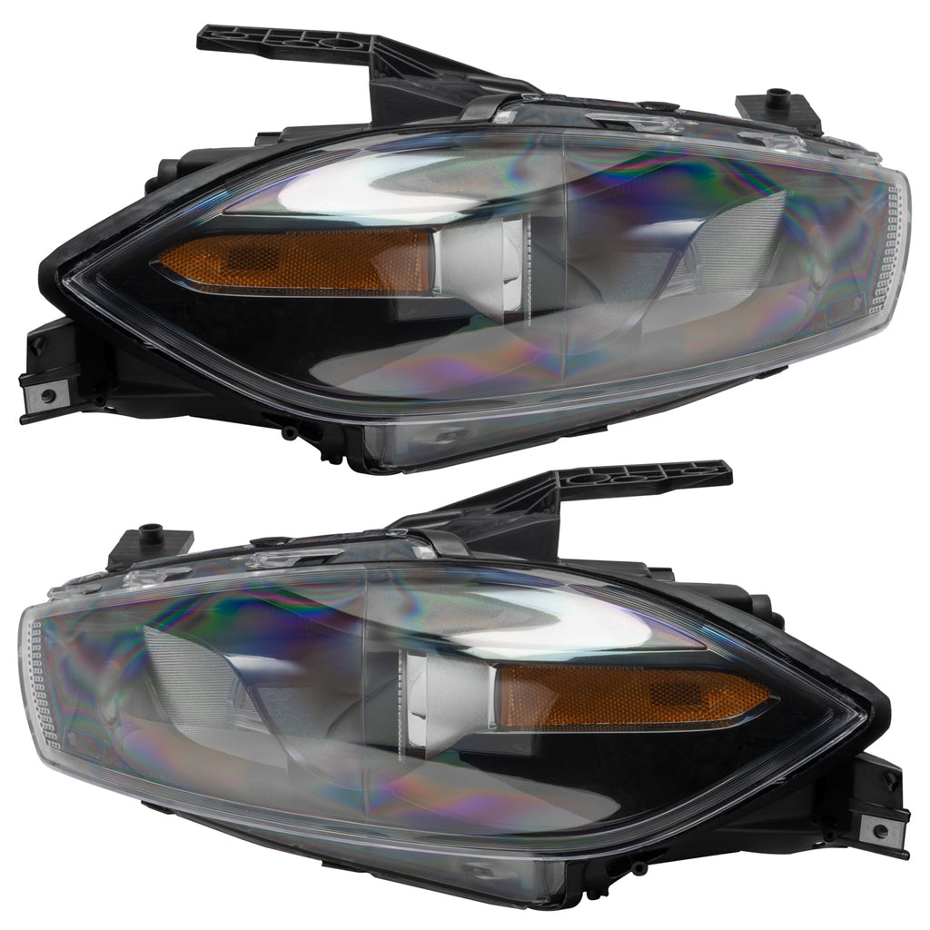 Smd-Pre-Assembled-Headlights,-Hid-Style,-Black,-Red
