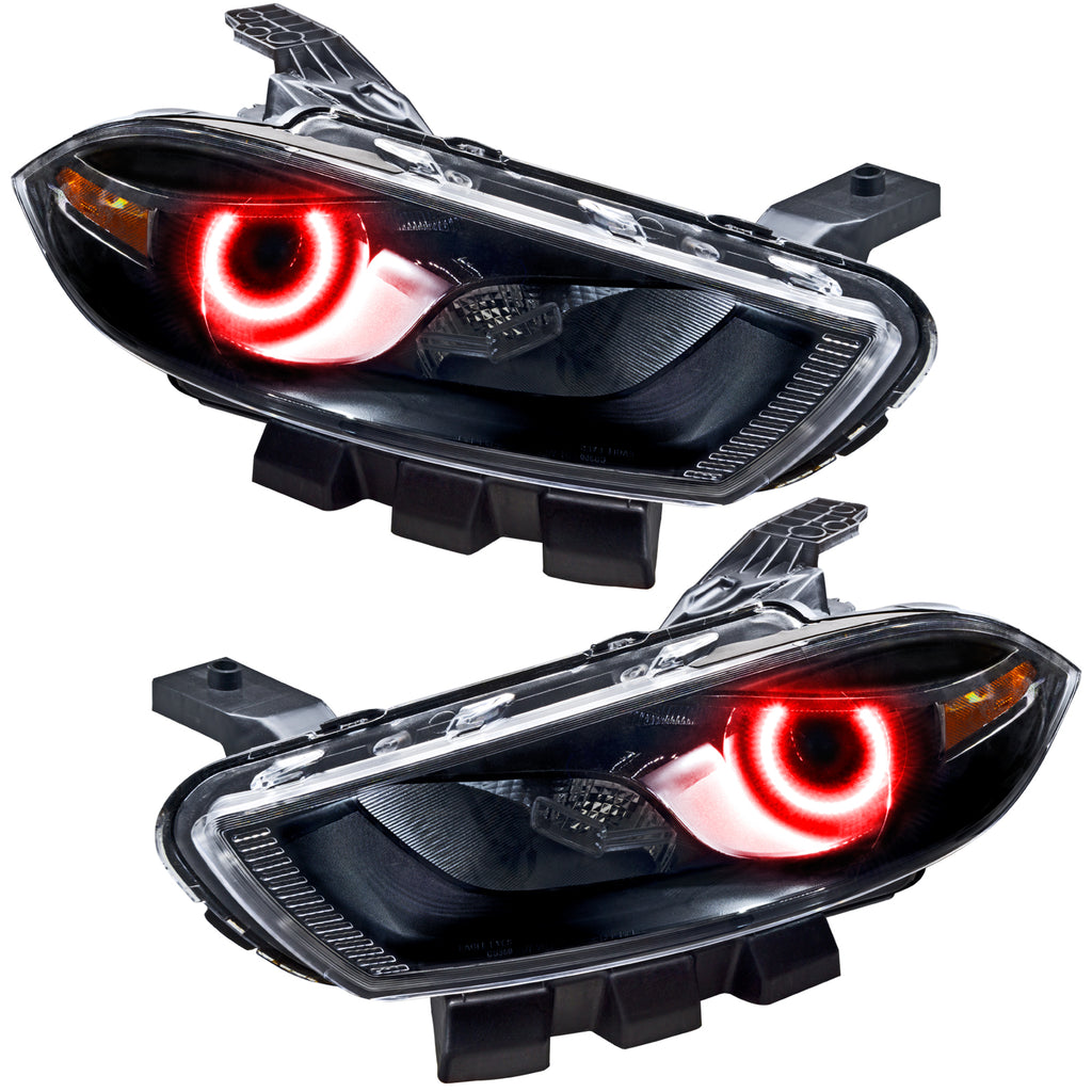 Smd-Pre-Assembled-Headlights,-Hid-Style,-Black,-Red