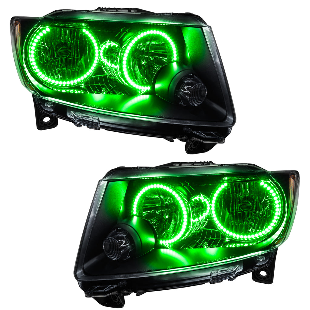 Smd-Pre-Assembled-Headlights,-Non-Hid,-Chrome-Bezel,-Green