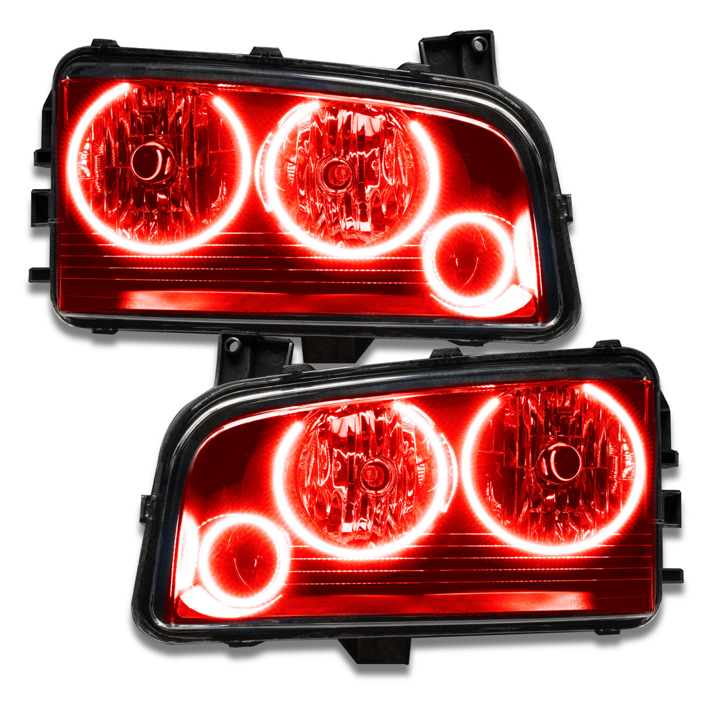 Smd-Pre-Assembled-Headlights,-Non-Hid,-Triple-Halo,-Red
